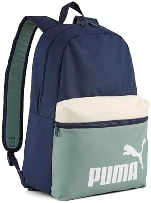 Puma Phase color Backpack — Navy / cream / green
