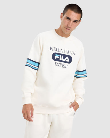 FILA Graphic Crew Neck unisex Sweatshirt — Cream