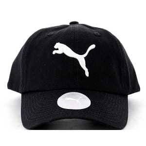 Puma Logo Cap — Black / white logo