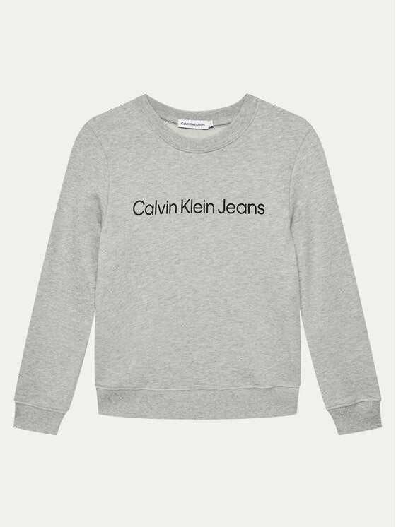 Calvin Klein Logo Crew Neck Sweatshirt — Grey