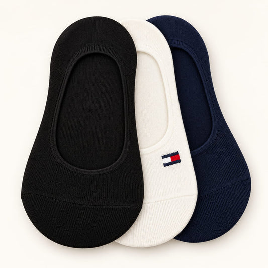 Tommy Hilfiger No Show Socks — Black / white / navy