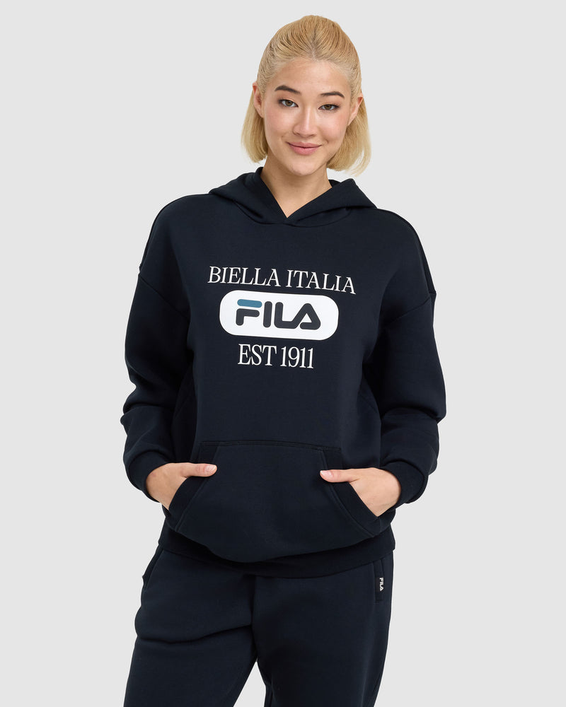 FILA Ellix relaxed unisex Hoodie — Black
