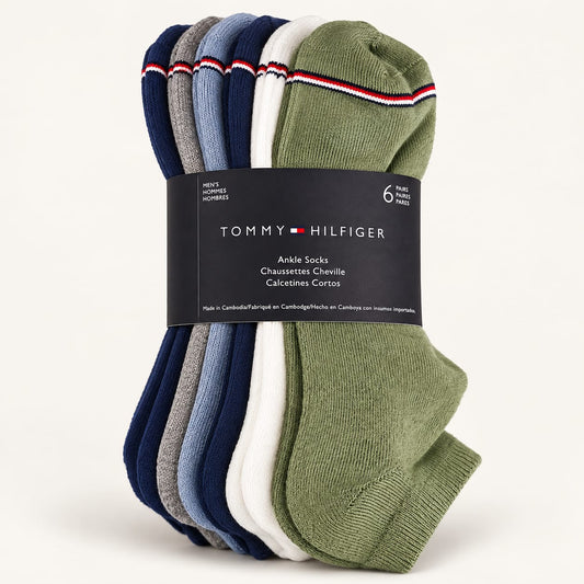 Tommy Hilfiger AM Paul Athletic Ankle Socks — 6-pack — Mixed colours