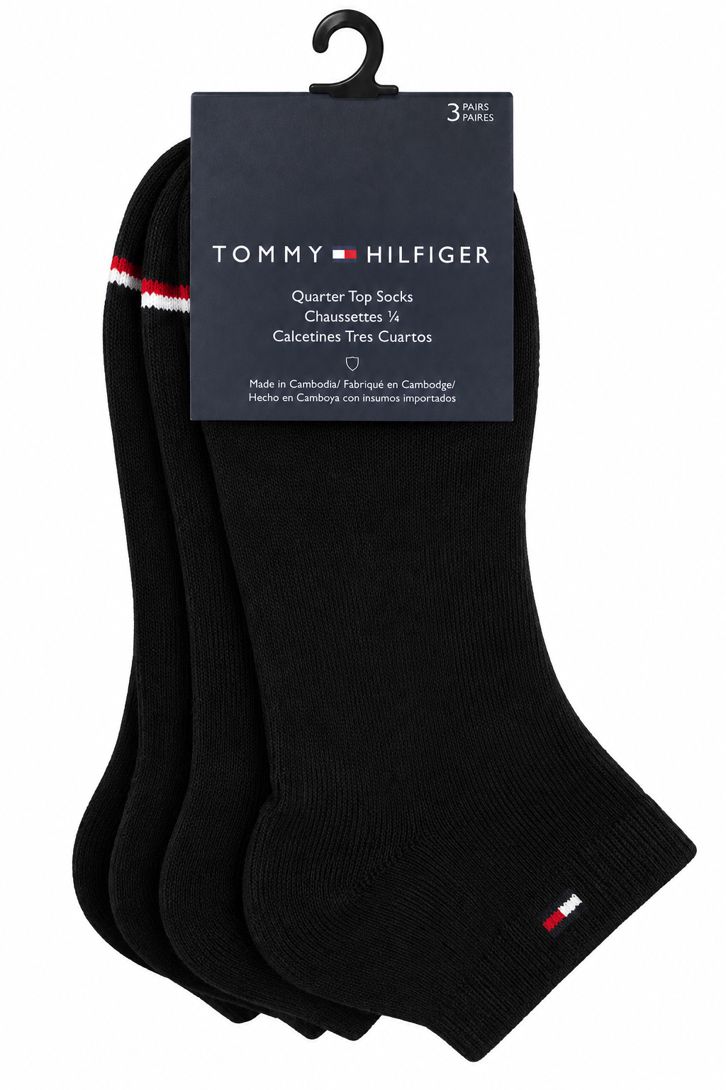 Tommy quarter top socks (3 pack) - black