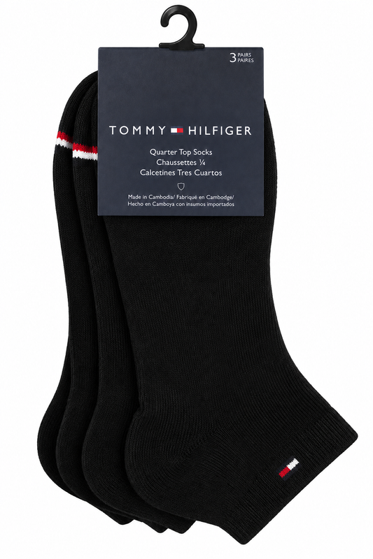 Tommy quarter top socks (3 pack) - black